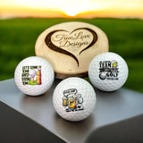 Beer/Drinking Golfer, Funny Golf Balls, 3 pack