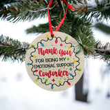 Emotional Support Coworkers Friends, Coworker Christmas Ornament Gift, Christmas Ornament Swap, Funny Ornament, Work Bestie, Work Wife