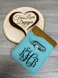 Leatherette Phone Wallet with ring, stand, cell phone wallet, iPhone wallet, credit card holder, Personalized Laser Engraved