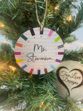 Teacher Christmas Ornament, Personalized Teacher Ornament, Teacher Gift, Teacher Name Ornament, Teacher Appreciation, Christmas Gift