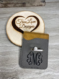 Leatherette Phone Wallet with ring, stand, cell phone wallet, iPhone wallet, credit card holder, Personalized Laser Engraved