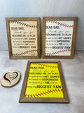Baseball Dad Gift, Softball Dad Gift, Biggest Fan, Thanks Dad, Personalized Sign, Fathers Day, Gift, Step Dad, Bonus Dad, Step Father
