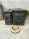 Ammo Can, Personalized Engraved .50 Cal .30 Cal Caliber, Ammo Box, Storage Box, Groomsmen Gift, Wedding, Groom, Father's Day, Grandfather, Dad