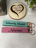 Key Lanyard Wristlet with Hardware, Personalized, Vegan Leatherette, Key Fob, Key Chain, wrist lanyard, lanyard for key, wristlet
