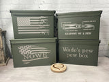 Ammo Can, Personalized Engraved .50 Cal .30 Cal Caliber, Ammo Box, Storage Box, Groomsmen Gift, Wedding, Groom, Father's Day, Grandfather, Dad