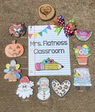 Teacher Classroom Name Sign, Teacher Appreciation Gift, Personalized Teacher Welcome Sign, Personalized Classroom Decor, Seasonal Attachments