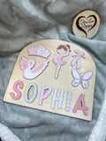 Ballerina Theme Wooden Name Puzzle, Name Puzzle for Toddlers, Montessori Baby Toy, Gift for Kids, Kids Birthday Gift, Toys for Learning