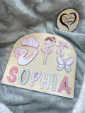 Ballerina Theme Wooden Name Puzzle, Name Puzzle for Toddlers, Montessori Baby Toy, Gift for Kids, Kids Birthday Gift, Toys for Learning
