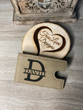Money Clips, Large, Leatherette Engraved, Groomsman, Graduate, Wedding; Father's Day; Birthday; Gift for Him; Personalized, Dad