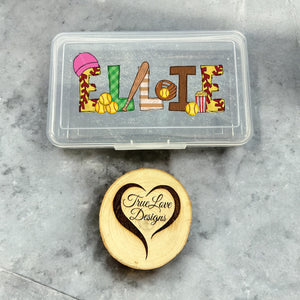 Personalized Pencil Box, Softball Design