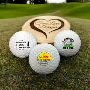 Funny Golf Balls, Golf Instructions, 3 pack