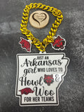 Arkansas & ASTATE Sports Turnover Chain Necklace, Hype Chain Sports Necklace, Team Logo Mascot, Mega Fan Chain, Oversized Medallion, Pimp Chain, Any Logo