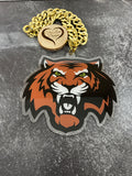 Armorel Tigers School Sports Turnover Chain Necklace, Hype Chain Sports Necklace, Team Logo Mascot, Mega Fan Chain, Oversized Medallion, Pimp Chain, Any Logo