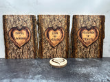 Personalized Basswood Plank - Printed Carved Tree Look - In Love Design, Wedding Plaque, Anniversary Plaque, 5 year anniversary gift