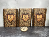 Personalized Basswood Plank - Printed Carved Tree Look - In Love Design, Wedding Plaque, Anniversary Plaque, 5 year anniversary gift