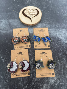 School Logo Earrings - Custom Spirit Wear
