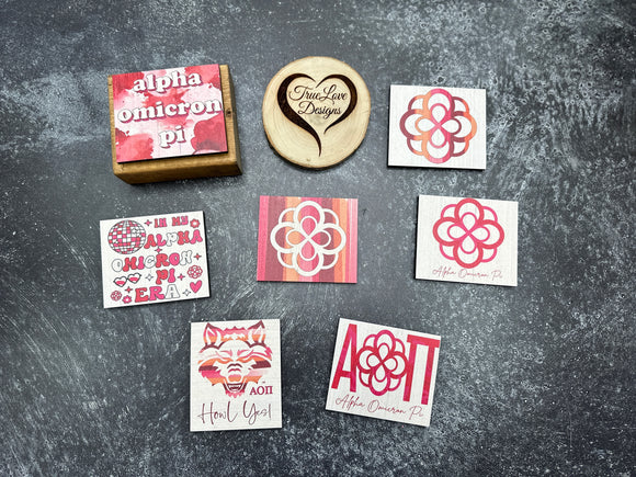 Everything Block Small Plaque: Alpha Omicron Pi - Plaque Only