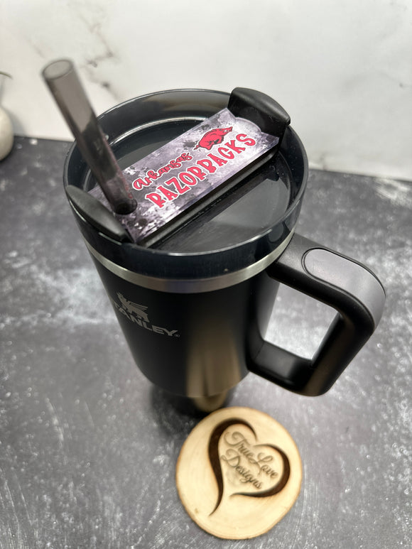 Arkansas Razorback Stanley Tumbler Lid Name Plate, 30 or 40 oz, Tumbler Name Tag for Tumbler Lid, Stanley Cup Accessory