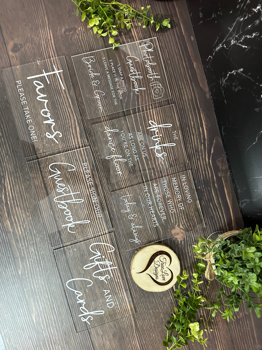Acrylic Table Signs, Tabletop Signs, Wedding Decor Signs, Wedding Sign ...