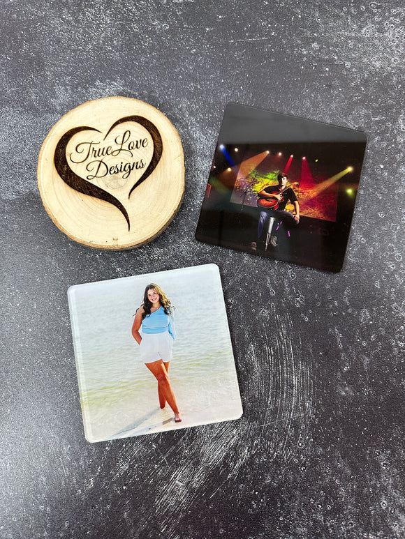 Personalized Photo Coaster Printed Acrylic Drinks Coaster | Wedding Coaster | Wedding Couple Photo Coaster | Photo Party Drink Mats