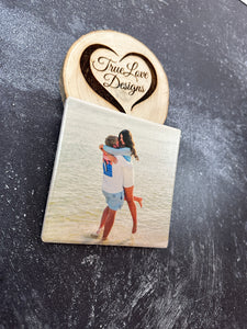 Personalized Photo Coaster Printed Ceramic Drinks Coaster | Wedding Coaster | Wedding Couple Photo Coaster | Photo Party Drink Mats