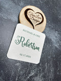 Personalized Text Monogram Party Beer Drink Coaster Packs, Cardboard Drink Mats, Table Decorations, Party Gift Favors, Wedding Photo Coaster