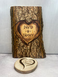 Personalized Basswood Plank - Printed Carved Tree Look - In Love Design, Wedding Plaque, Anniversary Plaque, 5 year anniversary gift