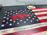 Arkansas Razorback United States Flag Textured Print
