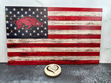 Arkansas Razorback United States Flag Textured Print