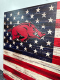 Arkansas Razorback United States Flag Textured Print