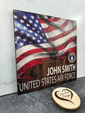 United States Flag Plaque | Cool American Flag Decor | Veteran's Day Gift | Military Gift Idea | Personalized Plaque