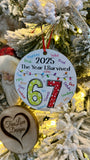 67 The Year I Survived | Funny Gen Z Christmas Ornament | Teen Graduation Gift | 2025 Ornament