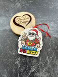 Santa Is So Rizzy 67 Ornament | Funny Gen Z Christmas Ornament | Trendy Santa Decor | 1/4 Inch Wood Holiday Ornament