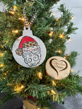 Leopard Hat Santa Ornament