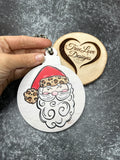 Leopard Hat Santa Ornament