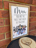 Mom, You Are the Piece That Holds Us Together Puzzle with Pictures, Printed