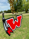 Westside Warriors School Sports Turnover Chain Necklace, Hype Chain Sports Necklace, Team Logo Mascot, Mega Fan Chain, Oversized Medallion, Pimp Chain, Any Logo
