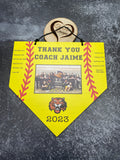 Personalized Softball Coach Gift, End of Season Manager Gift, Team Gift, Team Photo Hanging Plaque, Teammate Roster List