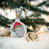 Leopard Hat Santa Ornament