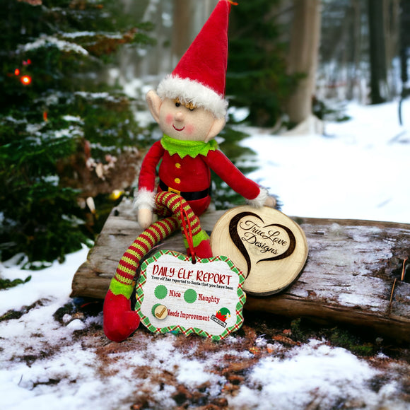 Daily Elf Report Christmas Ornament - Funny Christmas - Christmas Decor - Christmas Tree Ornament - Elf Ornament - Elf Magic - Nice Naughty