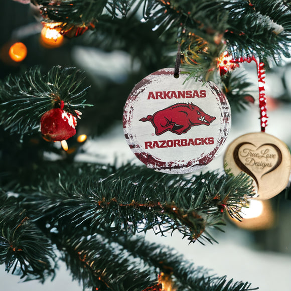 Arkansas Razorback College Wood Christmas Ornament | University of Arkansas | Razorbacks | Graduation Gift | Christmas Ornament | Woo Pig
