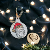 Leopard Hat Santa Ornament