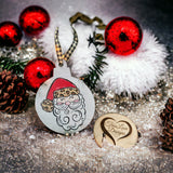 Leopard Hat Santa Ornament