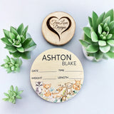 Woodland Creatures Baby Birth Stats, Personalized, Keepsake, Baby Room Decor, Newborn Birth Stats, Baby Birth Announcement Sign