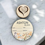 Woodland Creatures Baby Birth Stats, Personalized, Keepsake, Baby Room Decor, Newborn Birth Stats, Baby Birth Announcement Sign