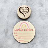 Boho Rainbow Baby Birth Stats, Personalized, Keepsake, Baby Room Decor, Newborn Birth Stats, Baby Birth Announcement Sign