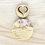Boho Floral Swag Baby Birth Stats, Personalized, Keepsake, Baby Room Decor, Newborn Birth Stats, Baby Birth Announcement Sign, Hospital Newborn Sign