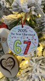 67 The Year I Survived | Funny Gen Z Christmas Ornament | Teen Graduation Gift | 2025 Ornament