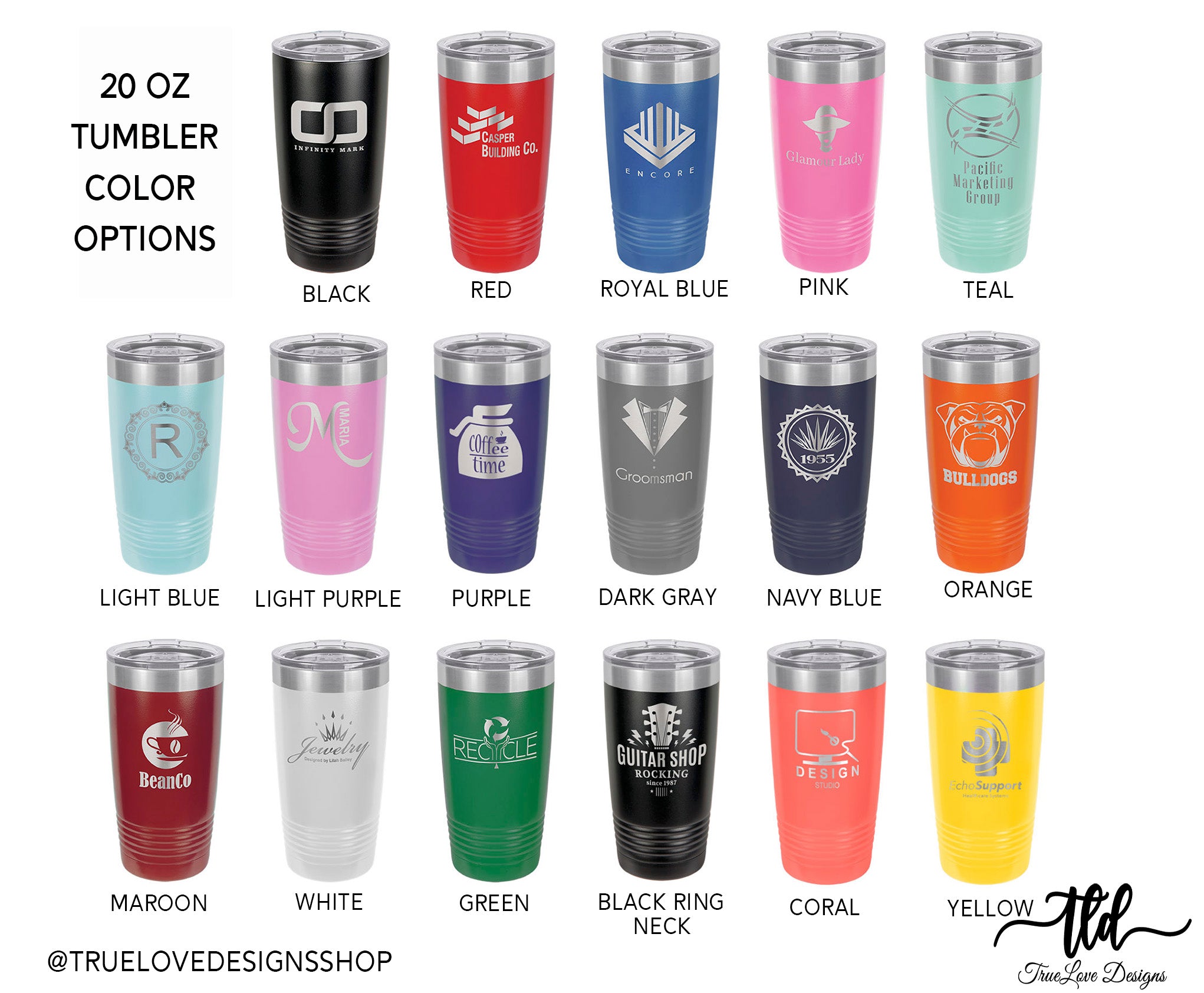 Custom 20 oz. Tumblers – Platinum Aperture Designs