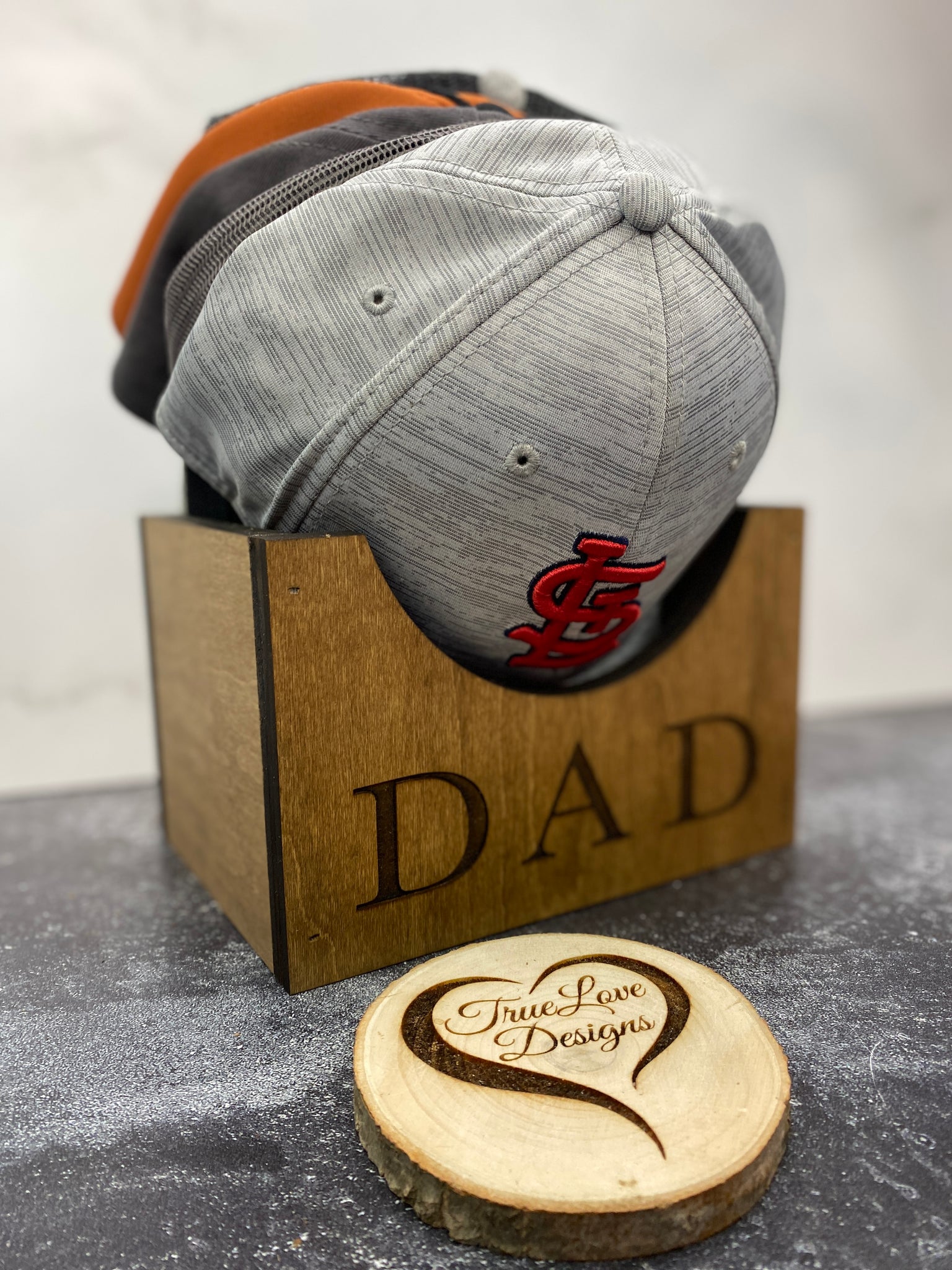 Personalized Wooden Hat Holder Box - Baseball Hat Holder